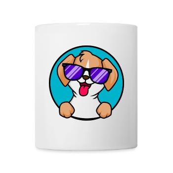 Cute little dog with sunglasses - Mug - white - Front