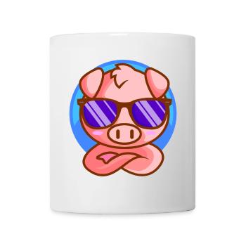 Little piglet with sunglasses - Mug - white - Front