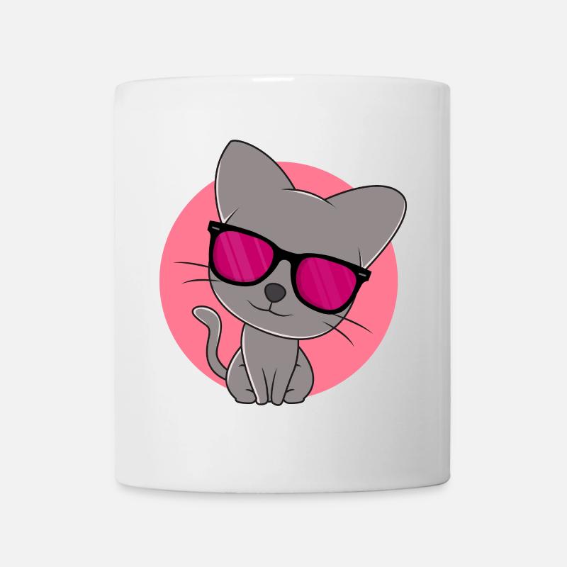 Süßes graues Kätzchen - Tasse - Weiß