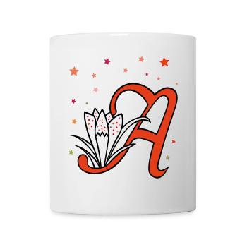 Letter, initial, flower - Mug - white - Front