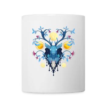 Blue Ink Spirits - Night Deer and Flowerwood 2 - Mug - white - Front