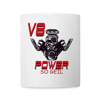 V8 Puissance si excitée - Mug blanc - blanc - Devant