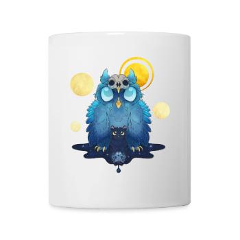 Blue Ink Spirits - Schutzeule und schwarzes Kätzchen - Tasse - Weiß - Vorne