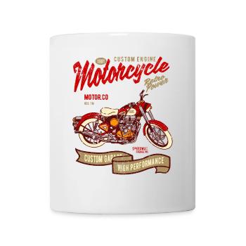 RÉTRO POWER MOTO CAFERACER BIKER RIDER MOTIF - Mug blanc - blanc - Devant