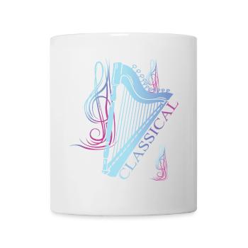 Klassische Harfen Musik - Tasse - Weiß - Vorne