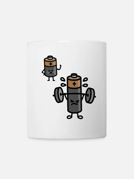 Battery Mindset Musculation Powerlifting Gym - Mug blanc - blanc