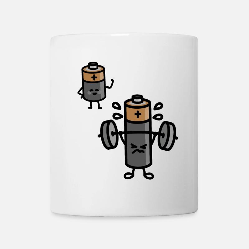 Battery Mindset Musculation Powerlifting Gym - Mug blanc - blanc