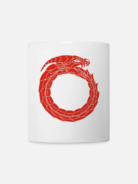 Verschlingender Roter Drache - Tasse - Weiß