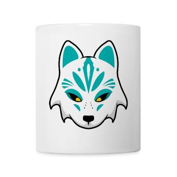 Teal Wolf Maske - Tasse - Weiß - Vorne