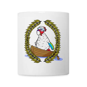 Lorbeerkranz Oma Huhn Moin Seenot Paddelboot Ahoi - Tasse - Weiß - Vorne