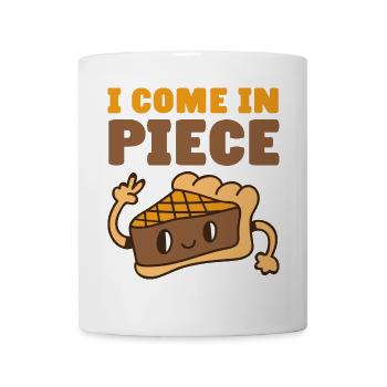 Gâteau disant drôle JE VIENS EN MORCEAU GÂTEAU AU CHOCOLAT - Mug blanc - blanc - Devant