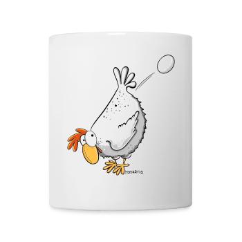 Funny chicken lays an egg I chicken motif - Mug - white - Front