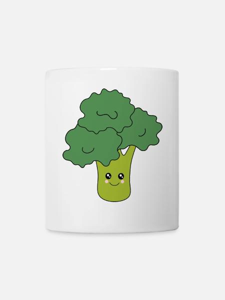 kawaii brocoli kawaii nourriture kawaii autocollants drôle - Mug blanc - blanc