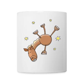 Cheval drôle qui fait le poirier - Mug blanc - blanc - Devant