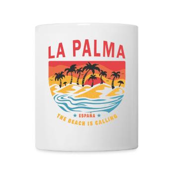 La Palma Strand Palmen Design - Tasse - Weiß - Vorne