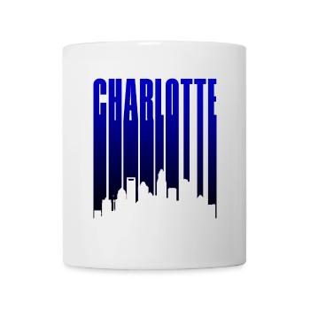 Charlotte Skyline Blau Gradient - Tasse - Weiß - Vorne