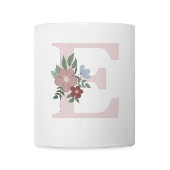Buchstabe E mit Blume rosa - Tasse - Weiß - Vorne