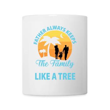 Vater hält Familie wie einen Baum - Tasse - Weiß - Vorne