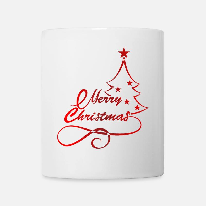 Festliche Weihnachtsbaum Silhouette Druck - Tasse - Weiß