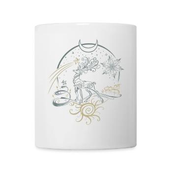 Deer Antler Christmas Yule Night - Mug - white - Front