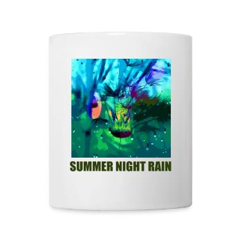 Sommer Nacht Regen Collage - Tasse - Weiß - Vorne