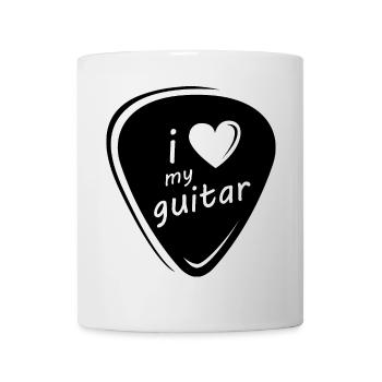 Guitare Plectrum Symbole Logo icône Graphic Heart - Mug blanc - blanc - Devant