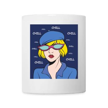 Chill Pop Art Lady - Mug blanc - blanc - Devant