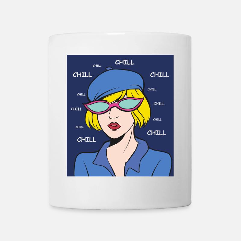 Chill Pop Art Lady - Mug blanc - blanc