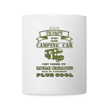 Je suis un papy en camping car vert type west - Mug blanc - blanc - Devant