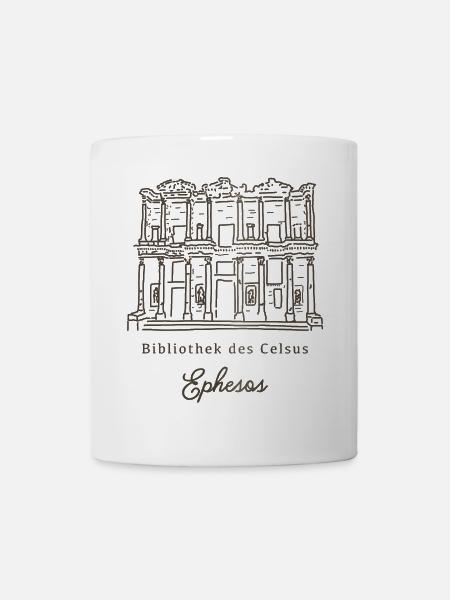 Ephesos, Türkei, Fassade der Bibliothek des Celsus - Tasse - Weiß