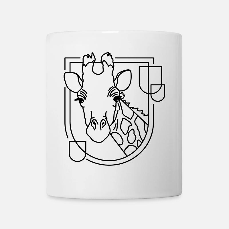 Giraffe in geometrischer Form - Line-Art-Design - Tasse - Weiß