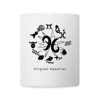 Signe du zodiaque Verseau 003 noir - Mug blanc - blanc - Devant