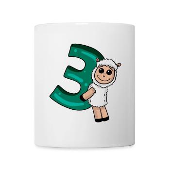 3 Jahre alt - 3. Geburtstag mit Tier Motiv - Tasse - Weiß - Vorne
