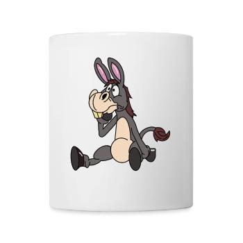 Sitzender Esel - Tasse - Weiß - Vorne