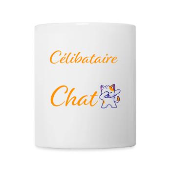 Pas célibataire, j'ai un chat - Mug blanc - blanc - Devant