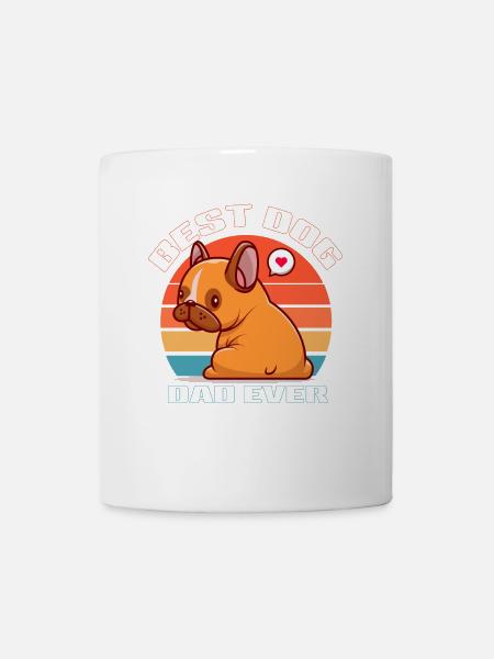 Bester Hundepapa Retro Sun - Tasse - Weiß