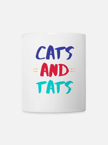 Katzen und farbige Fette - Tasse - Weiß