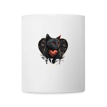Chat félin cœur Valentine - Mug blanc - blanc - Devant