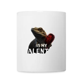 Lézard Valentine Cœur - Mug blanc - blanc - Devant