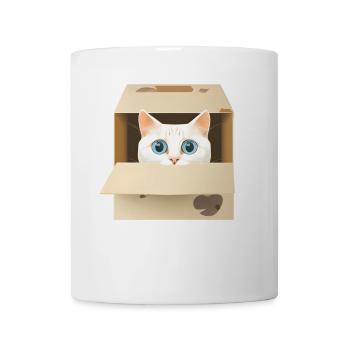 Chaton Curieux en Boîte - Mug blanc - blanc - Devant