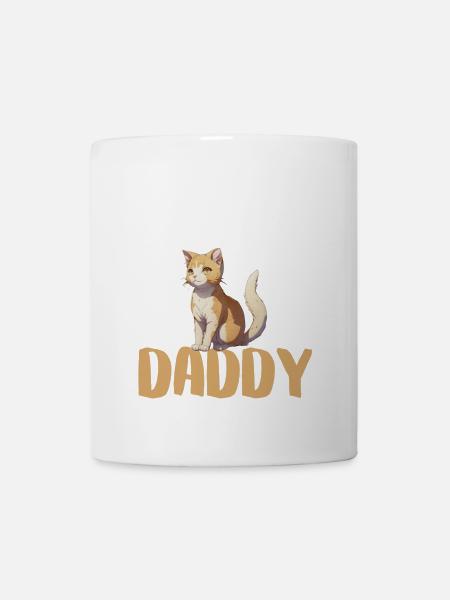 Katzenpapa fette Illustration - Tasse - Weiß