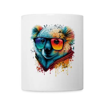 Colorful Cute Koala with Sunglasses Animal Design - Tasse - Weiß - Vorne