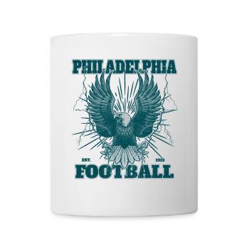 Philadelphia Adler Emblem mit Football-Motiv - Tasse - Weiß - Vorne