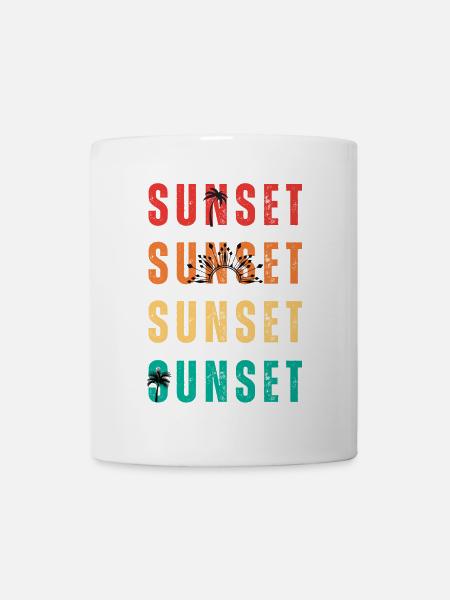 Sunset Palm Gradient Quartett - Tasse - Weiß