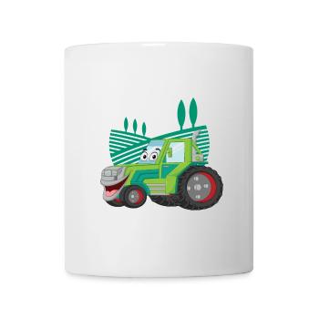 Ich fahre meine Traktor-Cartoon-Farm - Tasse - Weiß - Vorne