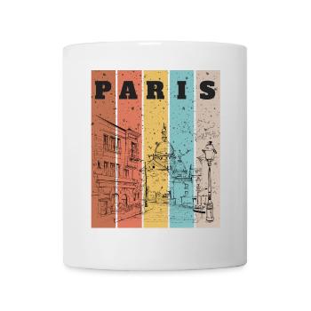 Croquis de la ligne d’horizon des Rayures de Paris - Mug blanc - blanc - Devant