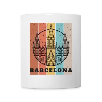 Barcelona Gothic Skyline Color Block Poster - Mug - white - Front