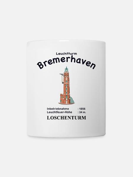 Bremerhaven, Wahrzeichen Loschenturm, Info - Tasse - Weiß