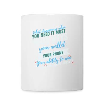 Schlüssel Wallet Handy Zitat Tee Art - Tasse - Weiß - Vorne