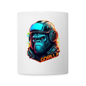 Gorille astronaute néon casque - Mug blanc - blanc - Devant